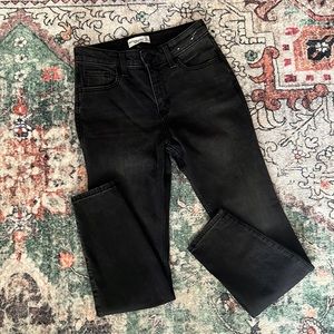 Abercrombie and Fitch The Skinny High Rise black faded jean